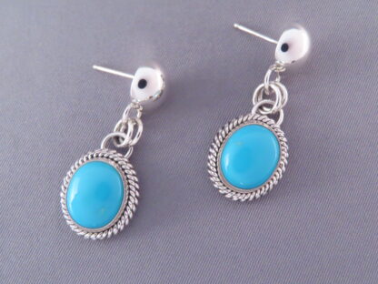 Earrings with Kingman Turquoise by Artie Yellowhorse
