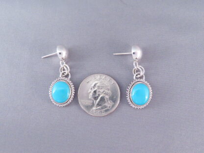 Earrings with Kingman Turquoise by Artie Yellowhorse