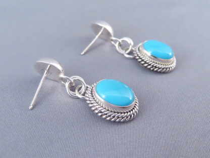 Earrings with Kingman Turquoise by Artie Yellowhorse