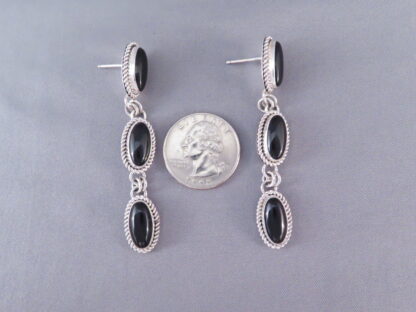 Artie Yellowhorse Onyx Earrings (Long 3-Tier)