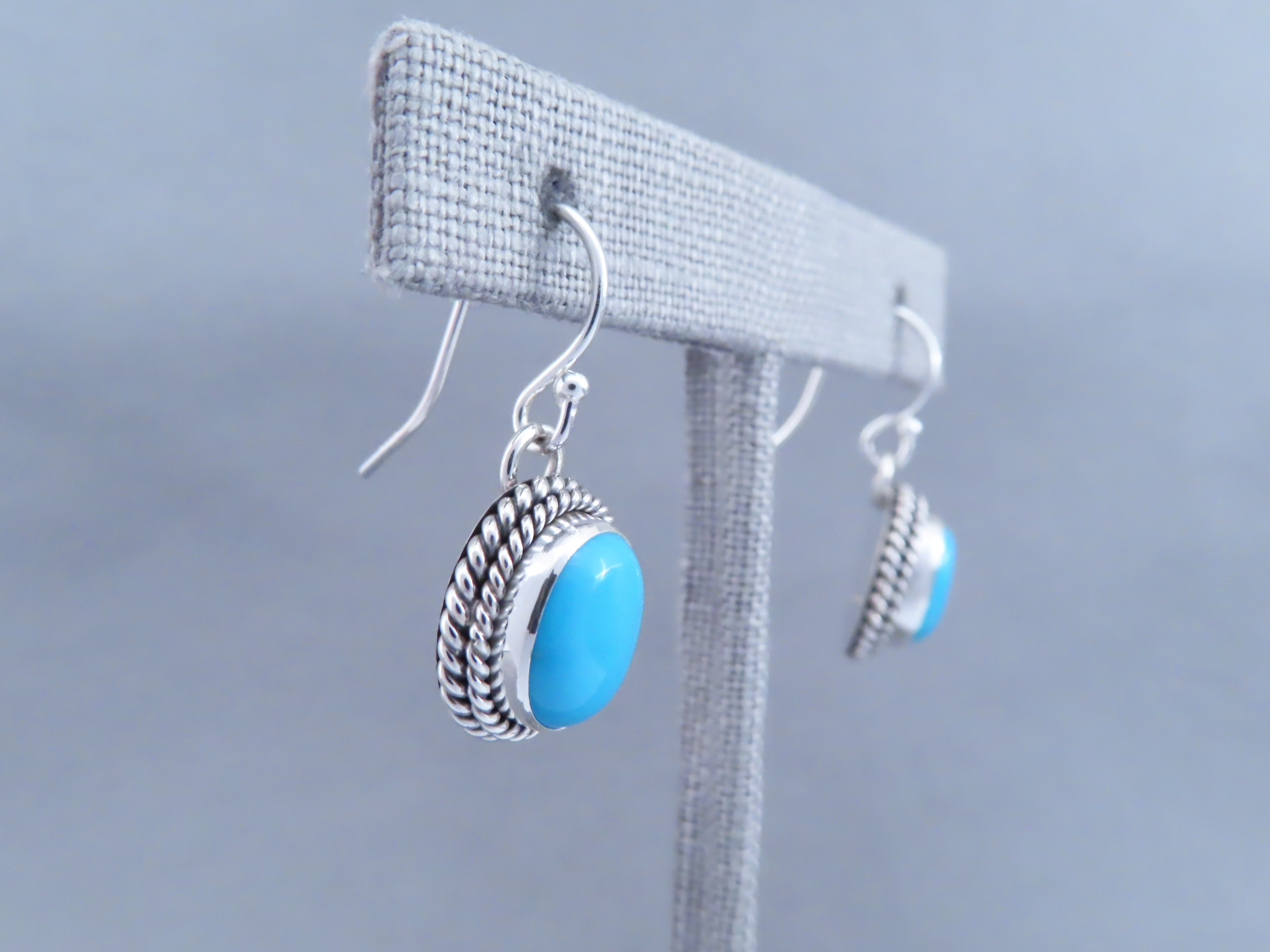 LOVELY Sleeping Beauty Turquoise Earrings by Artie Yellowhorse