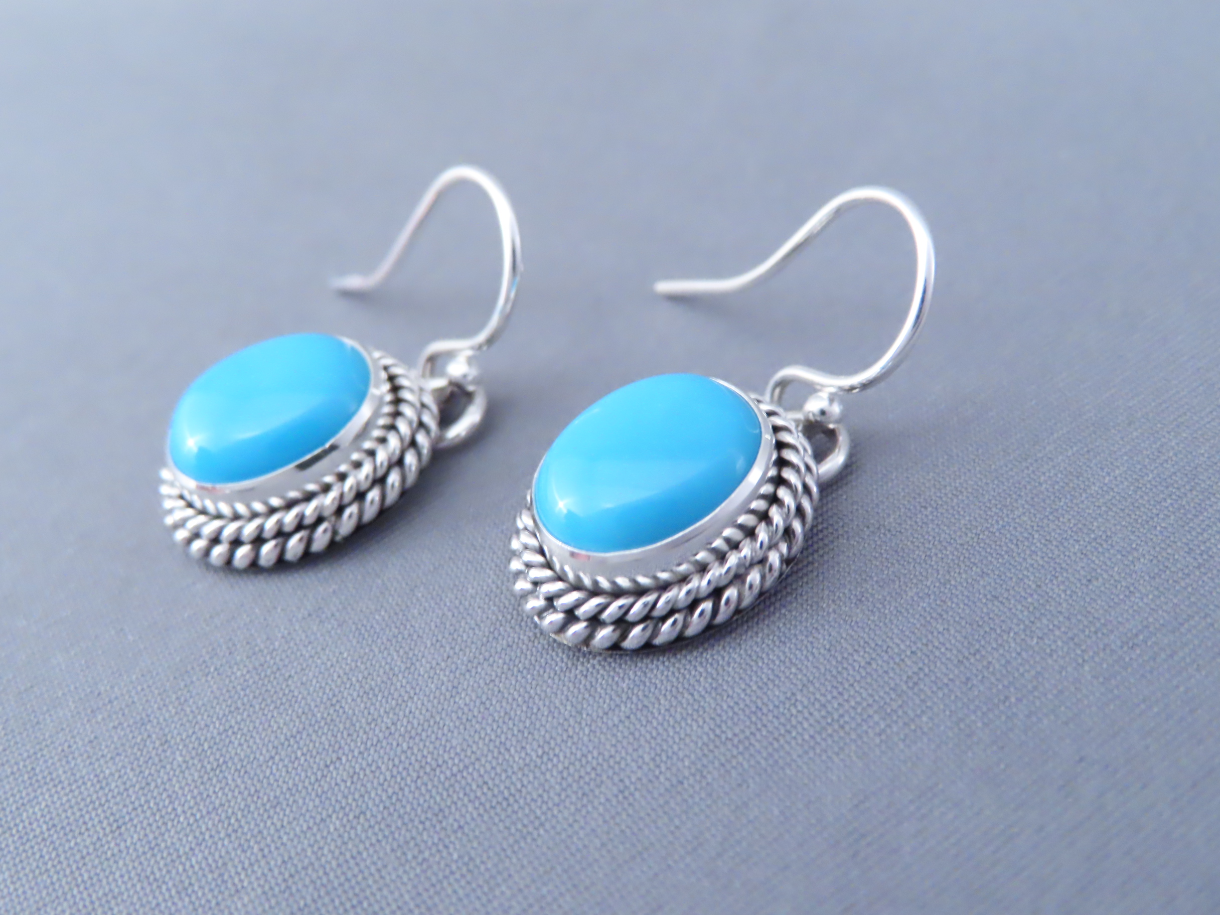 LOVELY Sleeping Beauty Turquoise Earrings by Artie Yellowhorse