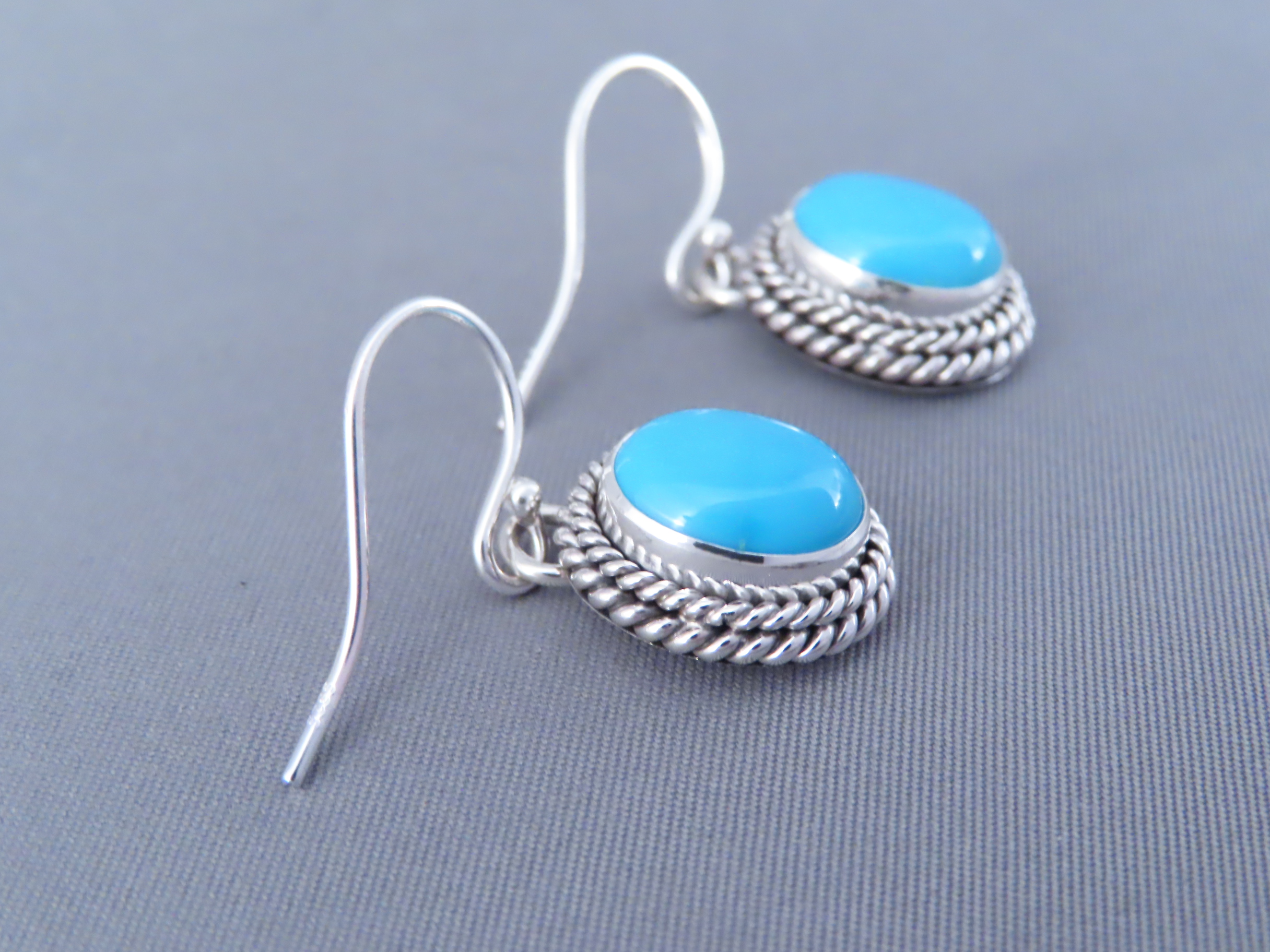 LOVELY Sleeping Beauty Turquoise Earrings by Artie Yellowhorse