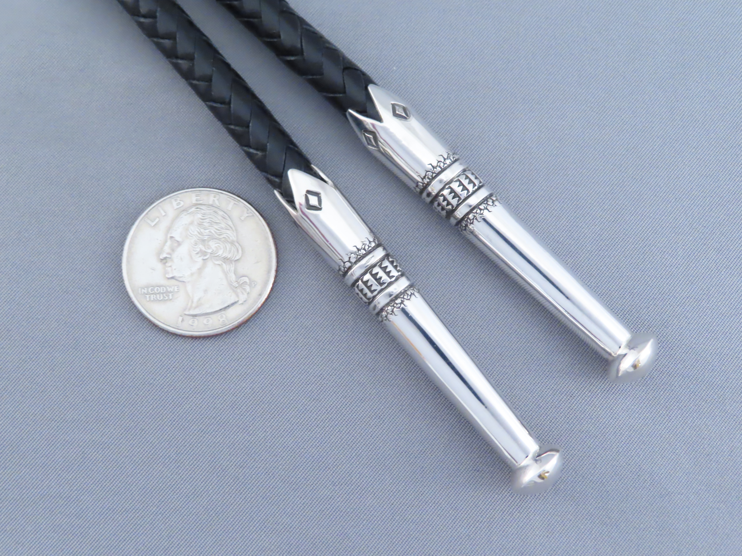 Blue Gem Turquoise Bolo Tie by Leonard Gene