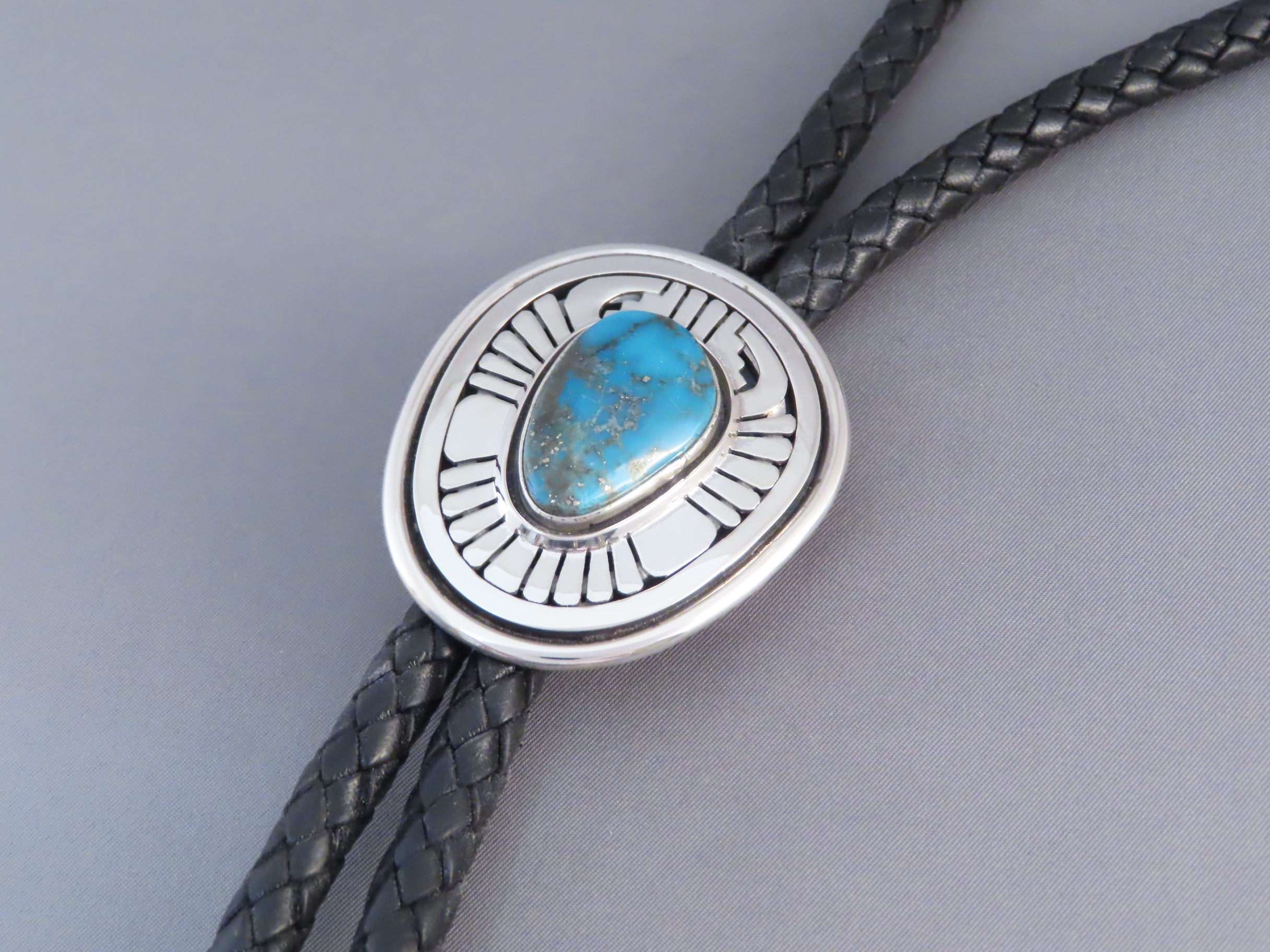 Bolo Tie with Bisbee Turquoise – Leonard Nez