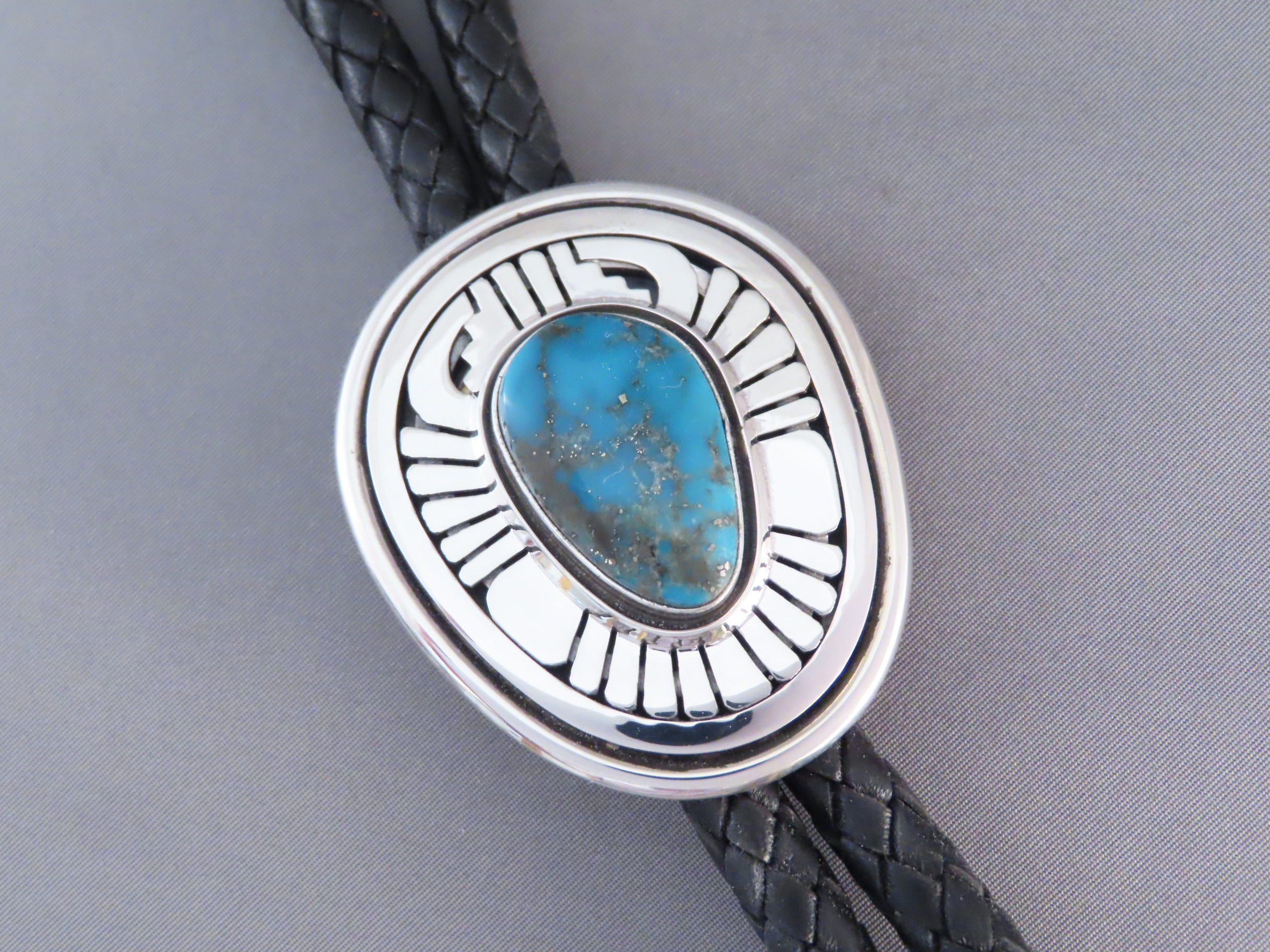 Bolo Tie with Bisbee Turquoise – Leonard Nez