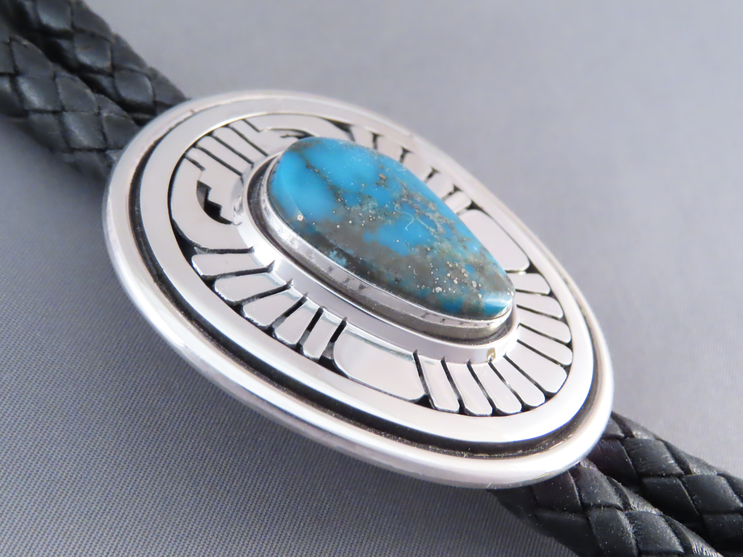 Bolo Tie with Bisbee Turquoise – Leonard Nez
