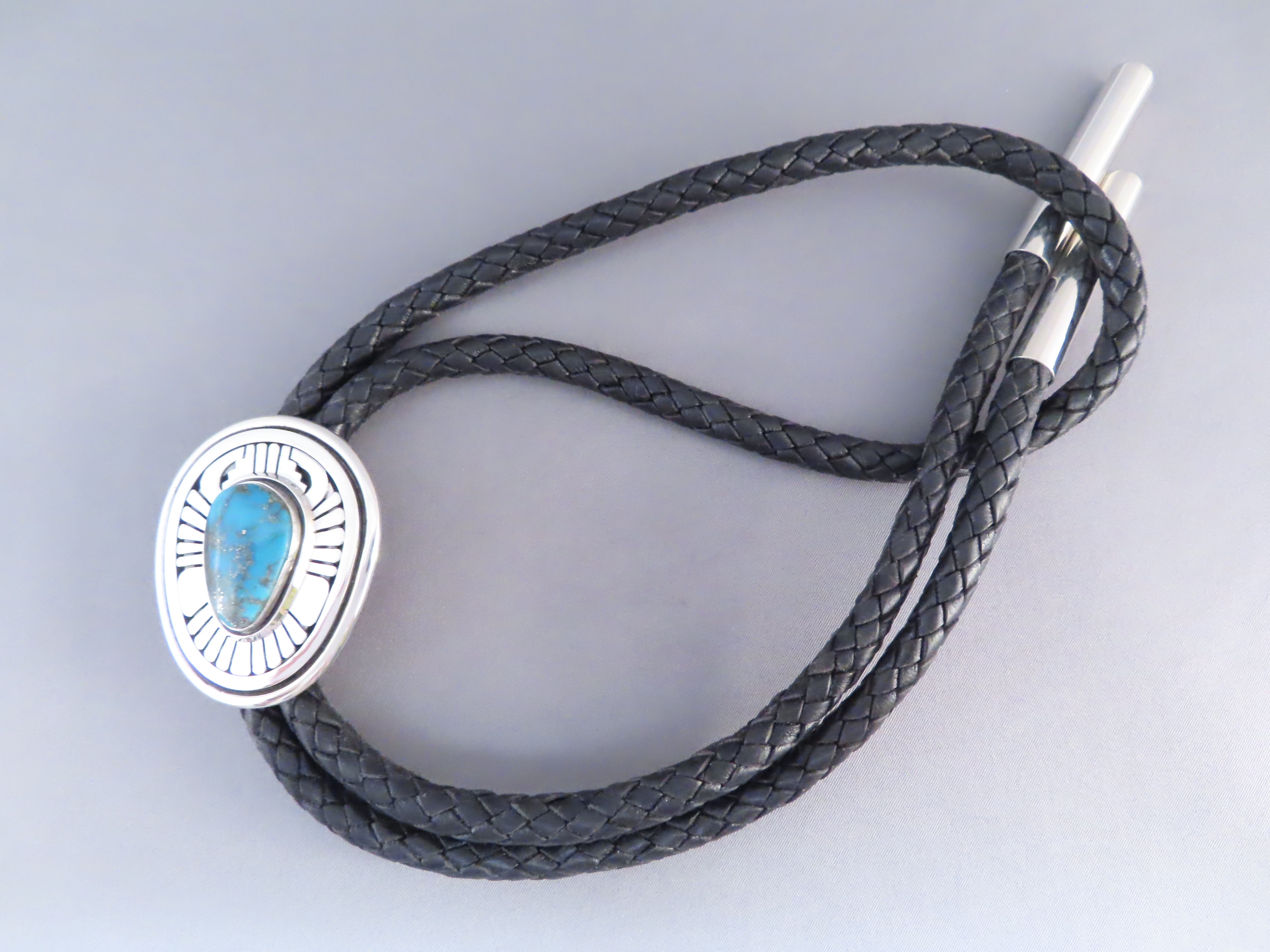 Bolo Tie with Bisbee Turquoise – Leonard Nez