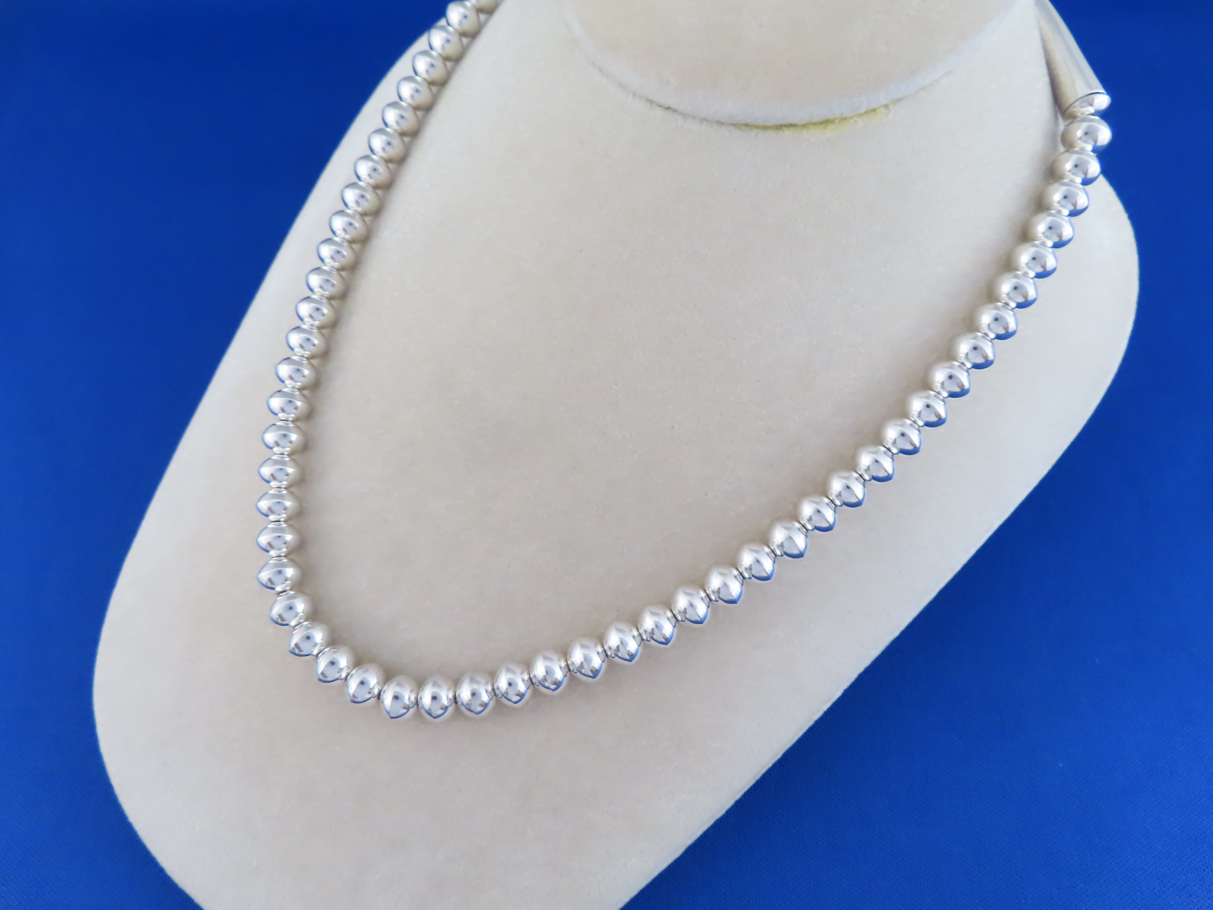 Sterling Silver Bead Necklace by Artie Yellowhorse