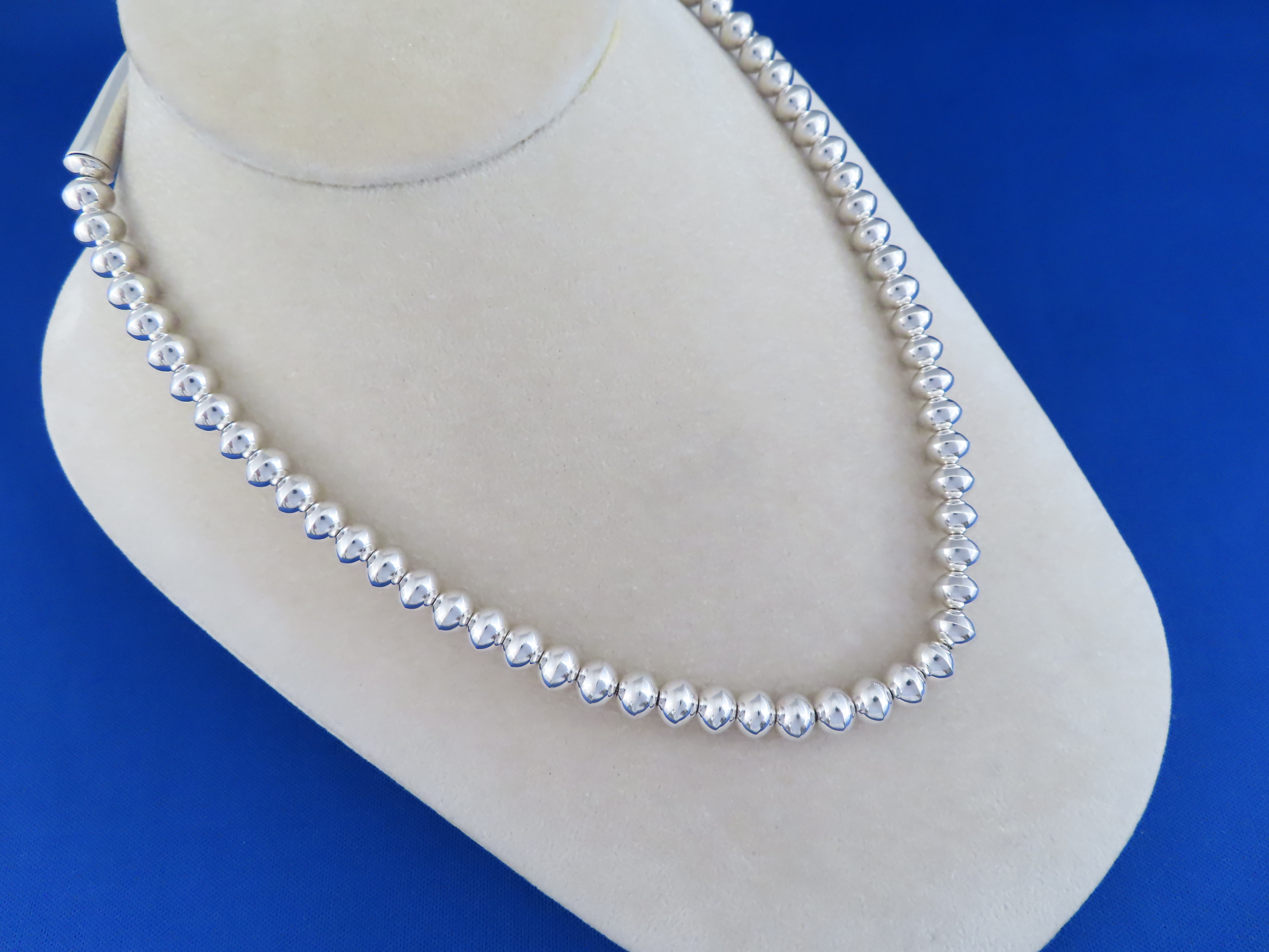 Sterling Silver Bead Necklace by Artie Yellowhorse