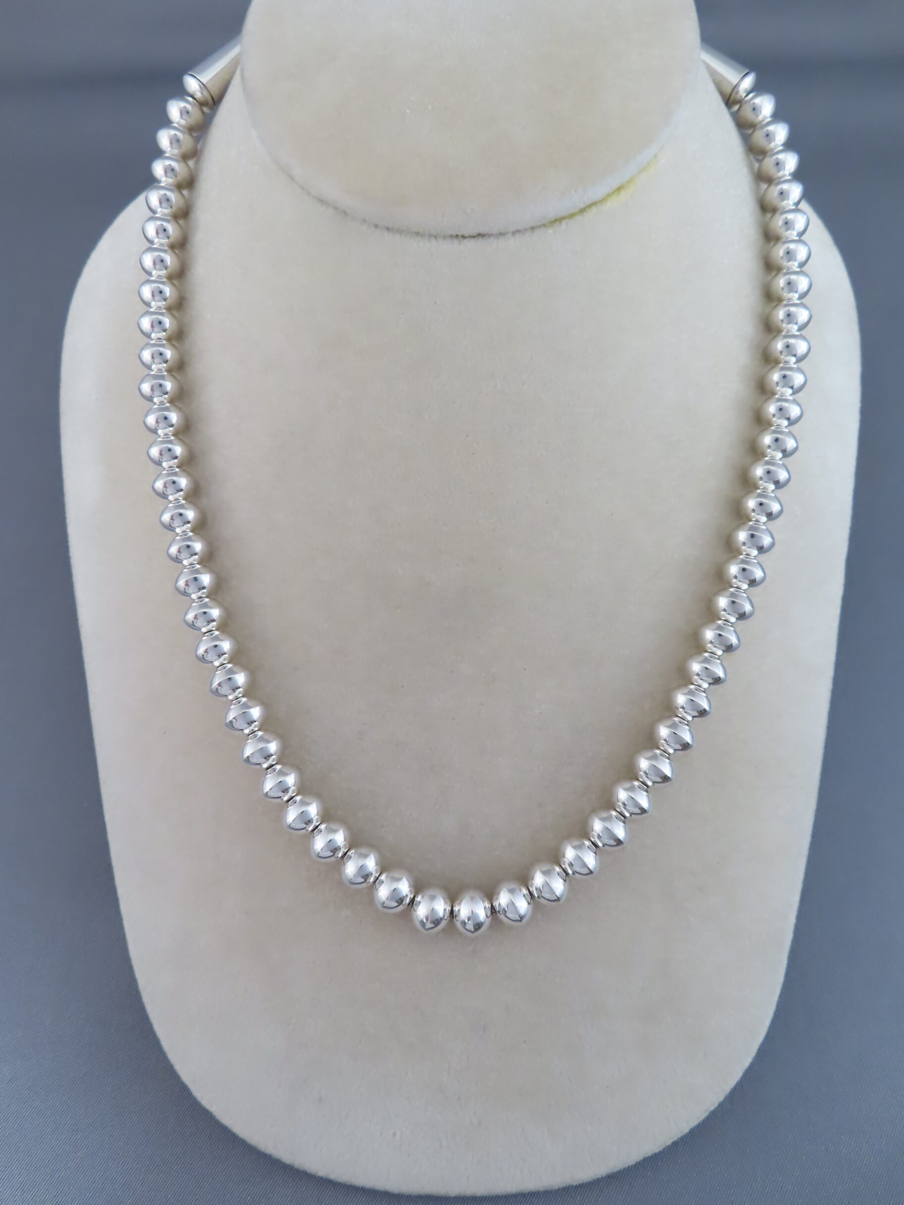 Sterling Silver Bead Necklace by Artie Yellowhorse