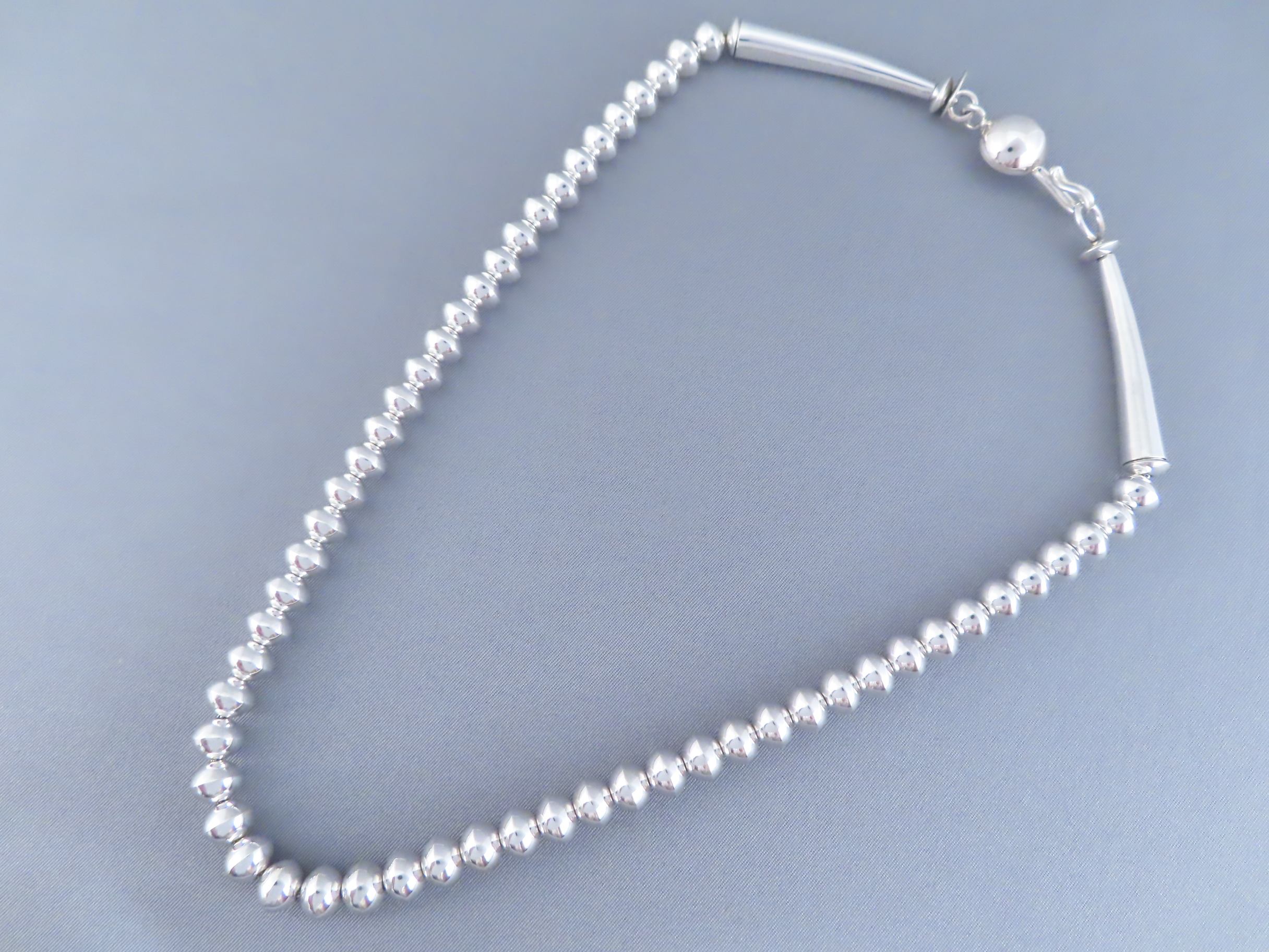 Sterling Silver Bead Necklace by Artie Yellowhorse