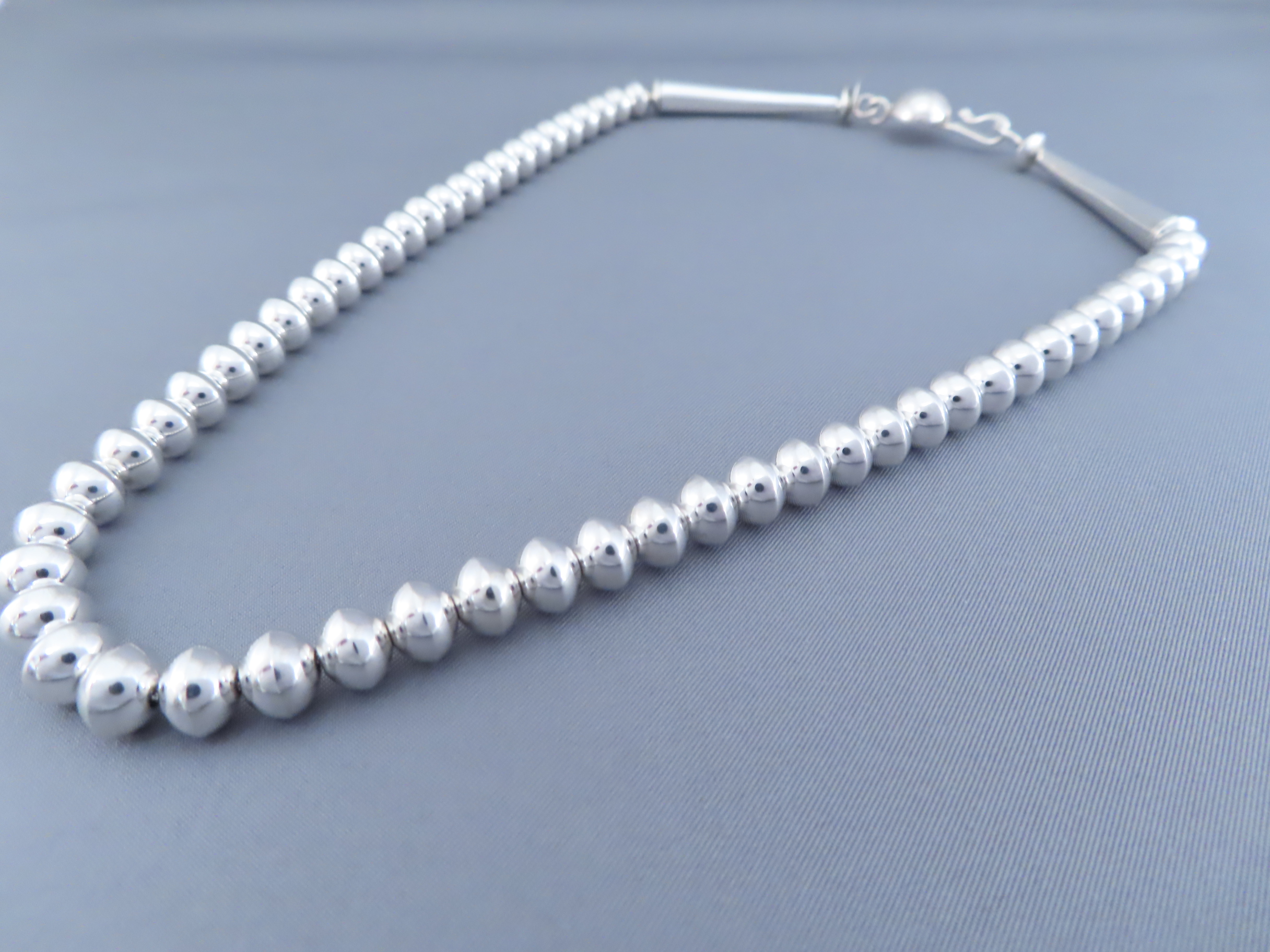 Sterling Silver Bead Necklace by Artie Yellowhorse