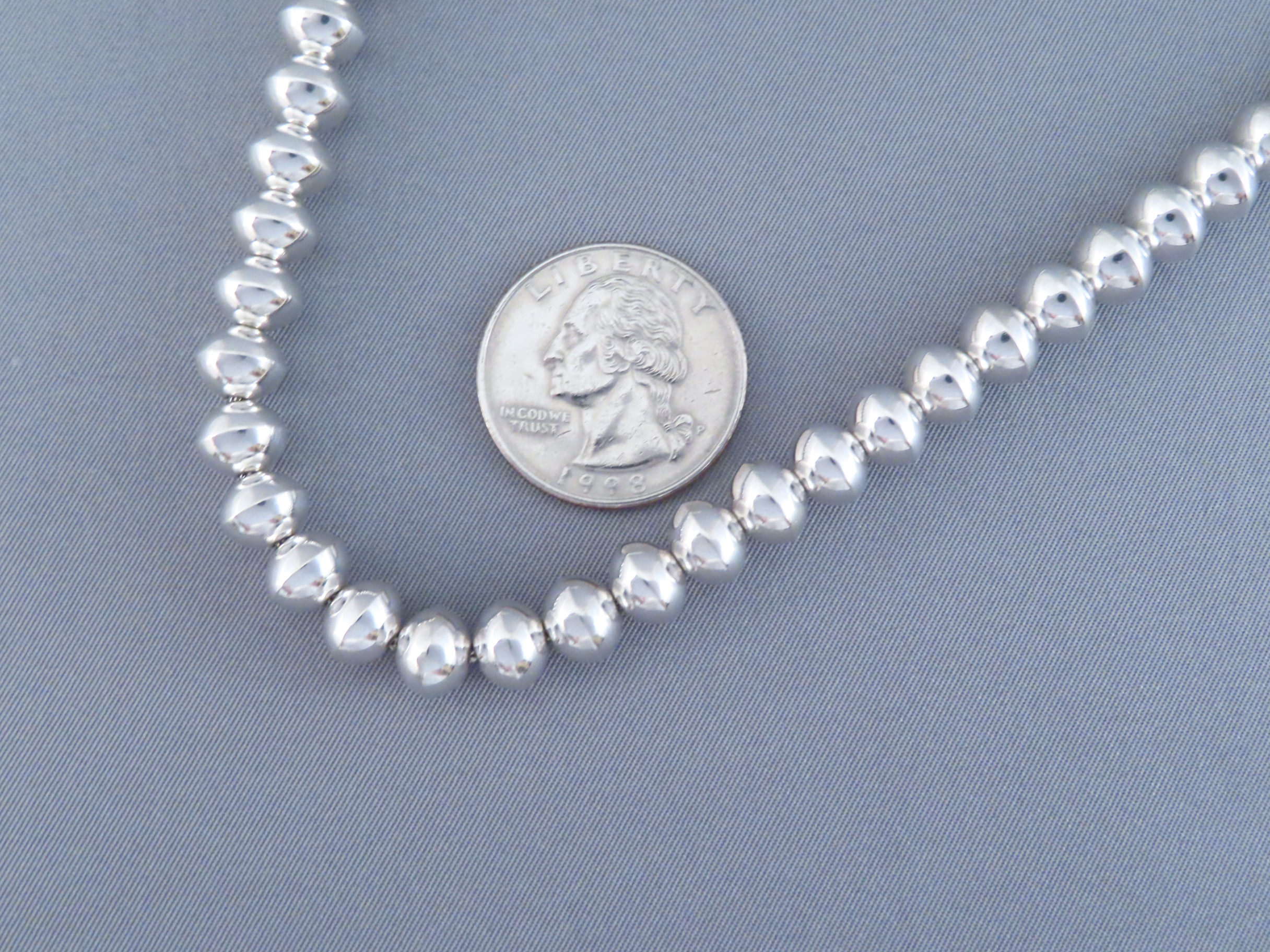 Sterling Silver Bead Necklace by Artie Yellowhorse