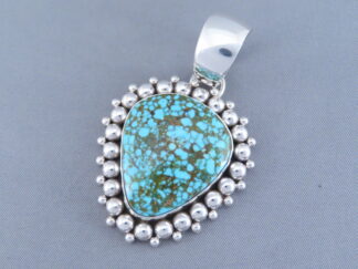 Kingman Turquoise Pendant by Artie Yellowhorse (Navajo)