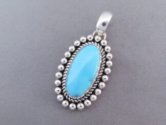 Buy Turquoise Jewelry - Small Sleeping Beauty Turquoise Slider Pendant by Navajo jeweler, Artie Yellowhorse FOR SALE $395-