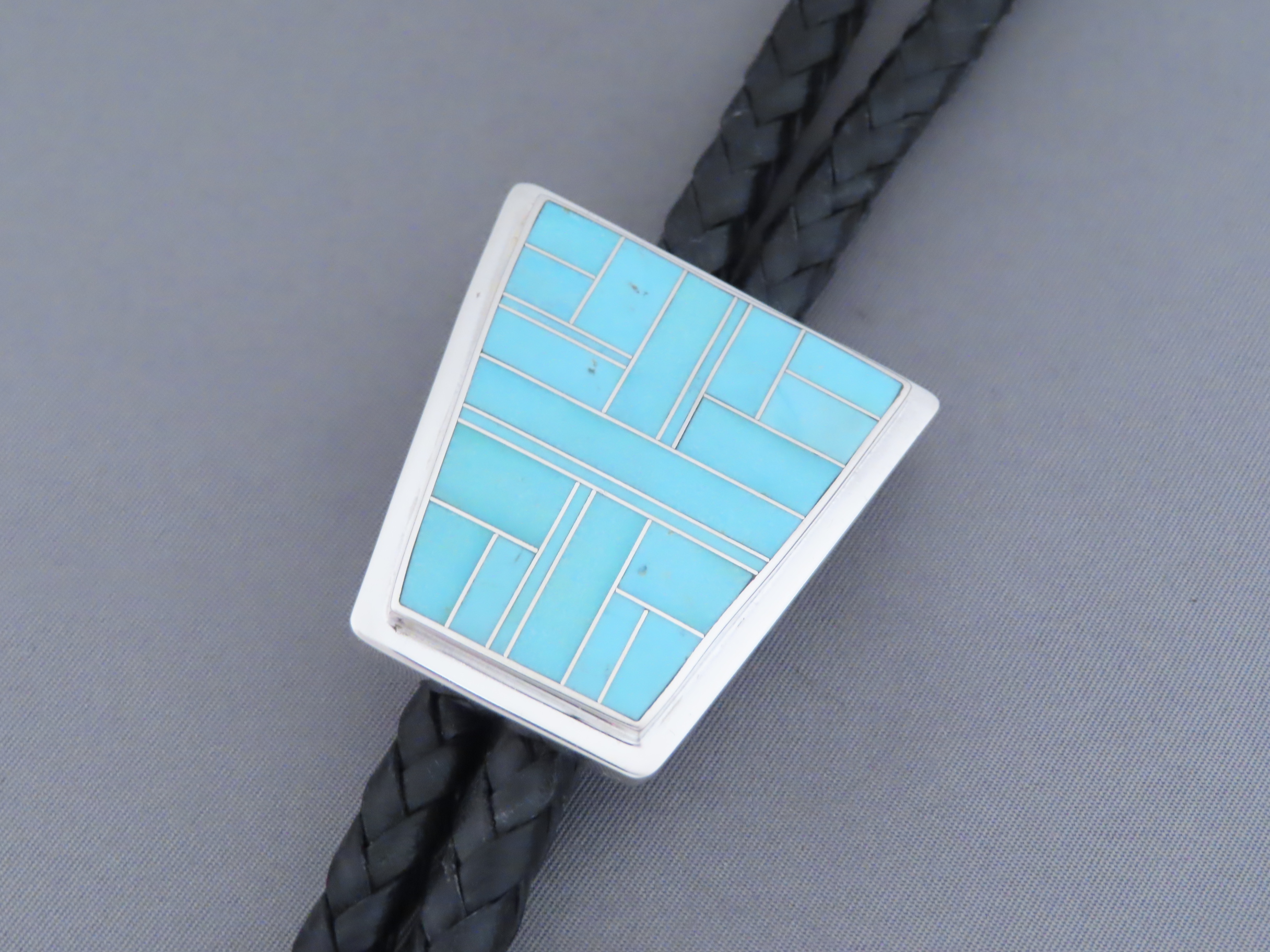 Smaller Turquoise Inlay Bolo Tie