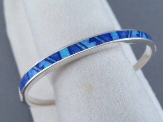 Buy Native American Jewelry - Inlaid Lapis & Opal Cuff Bracelet by Navajo jeweler, Tim Charlie $365- FOR SALE