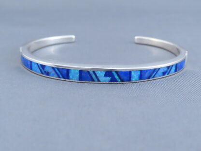 Lovely Inlay Cuff Bracelet with Lapis & Opal