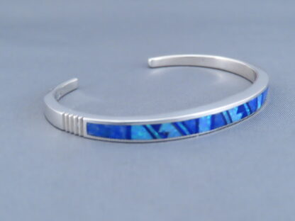 Lovely Inlay Cuff Bracelet with Lapis & Opal