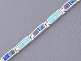 Inlaid Multi-Stone Link Bracelet (smaller)