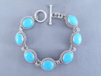Link Bracelet with Sleeping Beauty Turquoise – Artie Yellowhorse