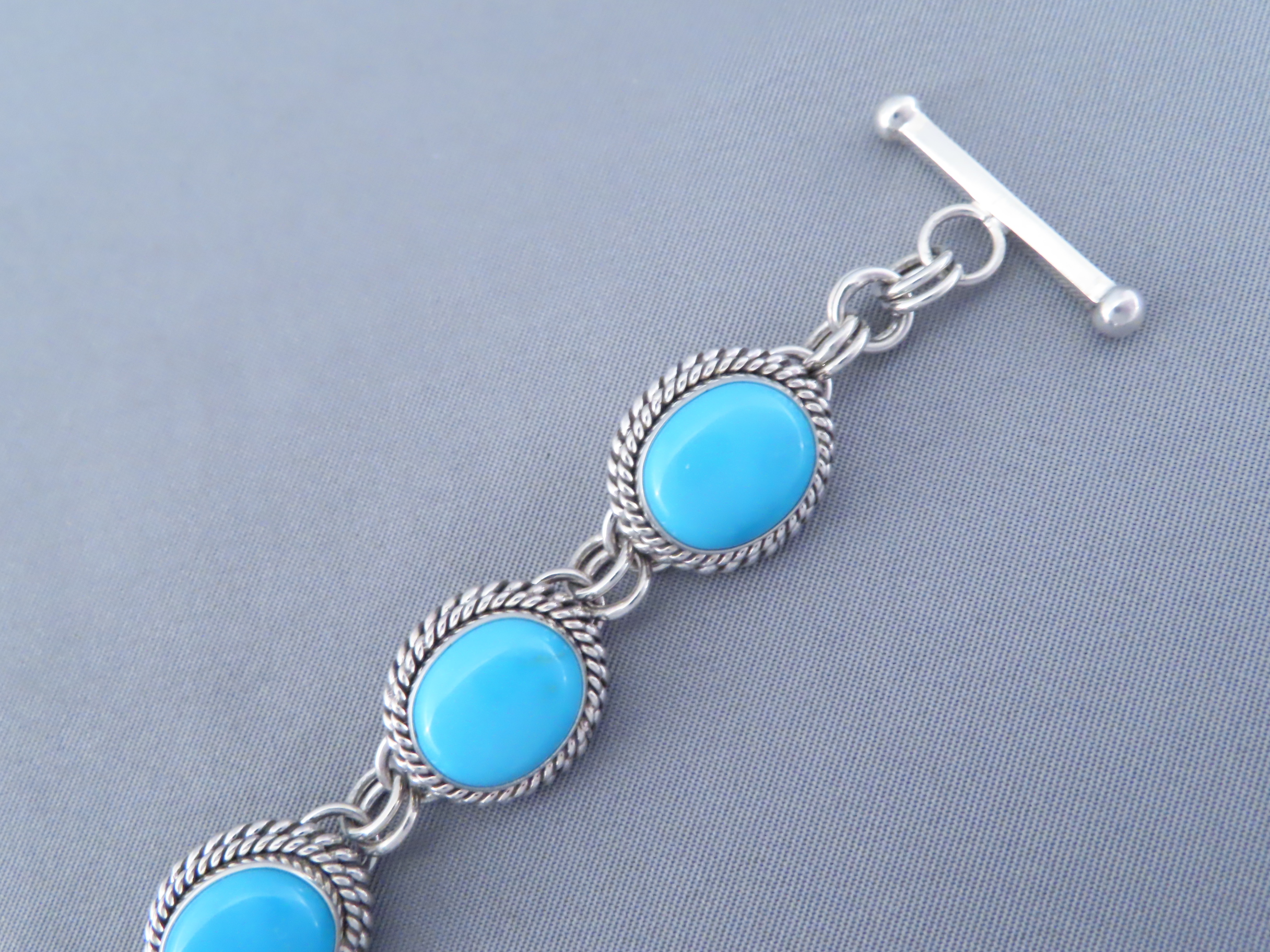 Link Bracelet with Sleeping Beauty Turquoise – Artie Yellowhorse