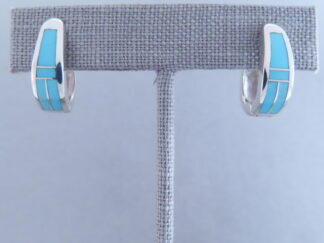 Turquoise Inlay Earrings (Smaller Huggies)