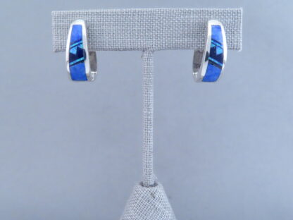 Lapis & Opal Inlay Earrings (‘Huggies’)