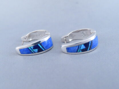 Lapis & Opal Inlay Earrings (‘Huggies’)