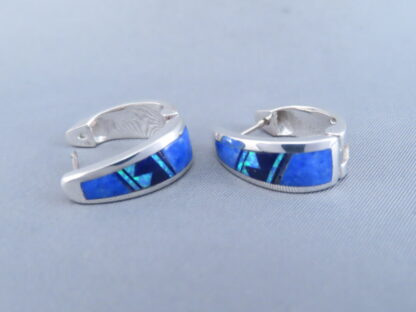 Lapis & Opal Inlay Earrings (‘Huggies’)