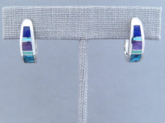 Inlaid Multi-Stone Earrings (Smaller ‘Huggies’)