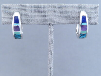 Inlaid Multi-Stone Earrings (Smaller ‘Huggies’)