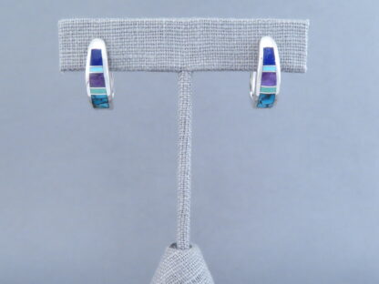 Inlaid Multi-Stone Earrings (Smaller ‘Huggies’)
