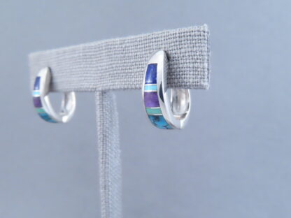 Inlaid Multi-Stone Earrings (Smaller ‘Huggies’)