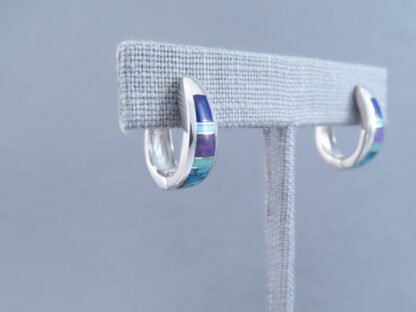Inlaid Multi-Stone Earrings (Smaller ‘Huggies’)