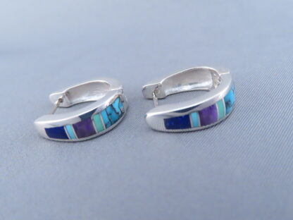 Inlaid Multi-Stone Earrings (Smaller ‘Huggies’)