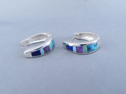 Inlaid Multi-Stone Earrings (Smaller ‘Huggies’)