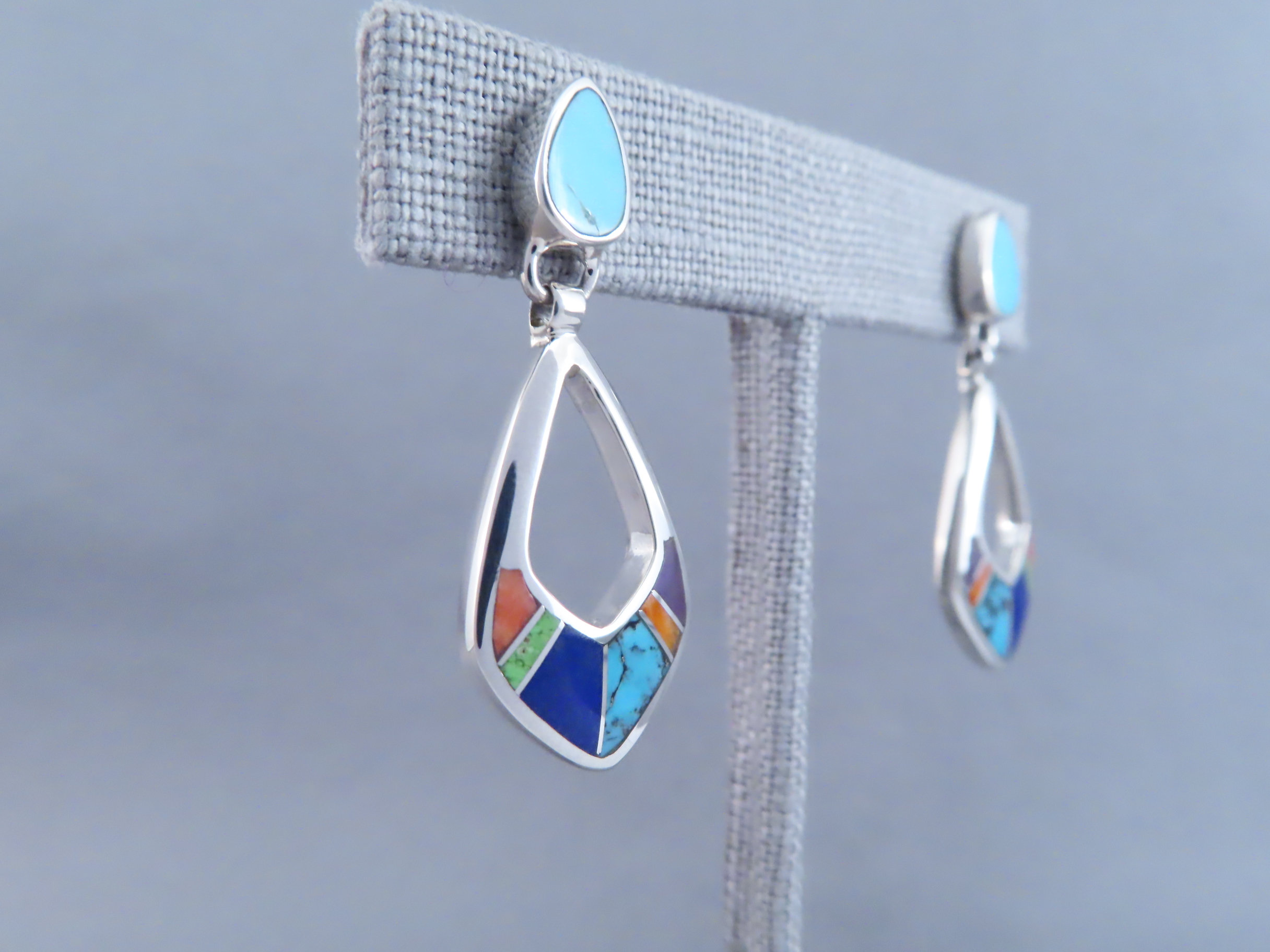 Inlaid Multi-Color Earrings