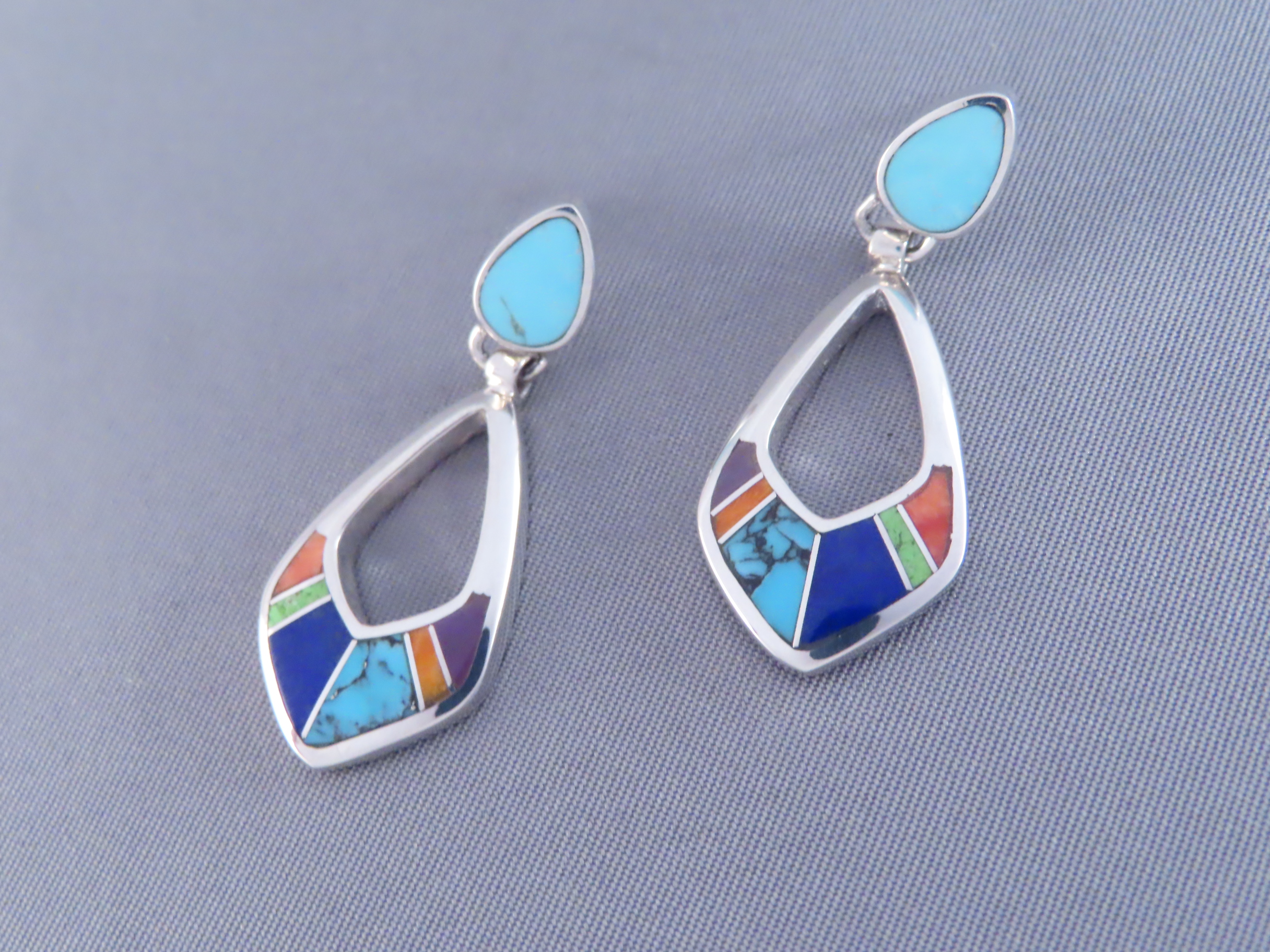 Inlaid Multi-Color Earrings