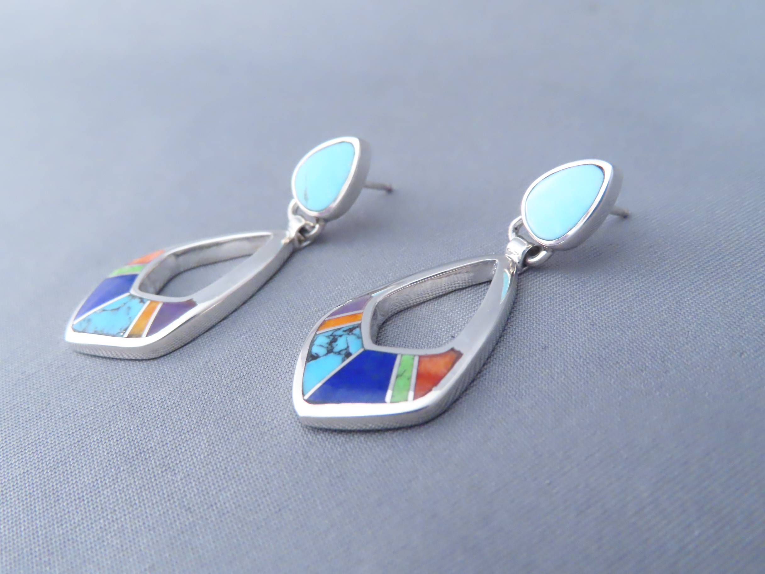 Inlaid Multi-Color Earrings