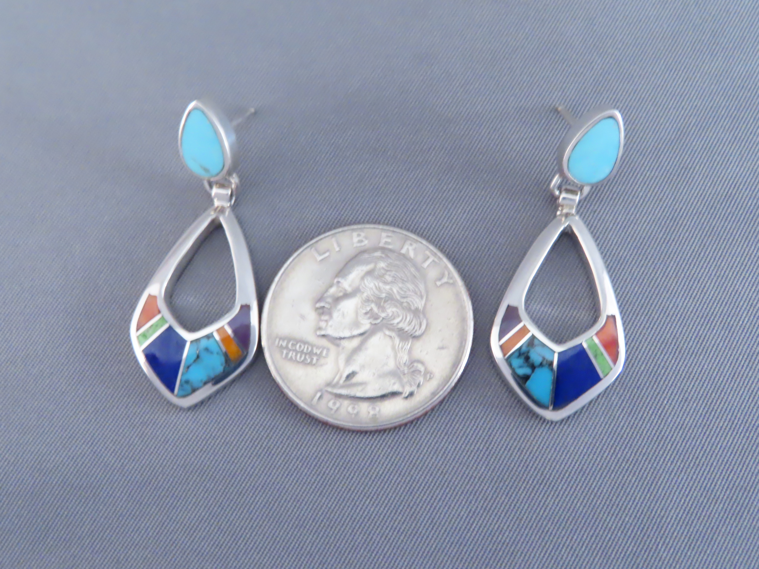 Inlaid Multi-Color Earrings