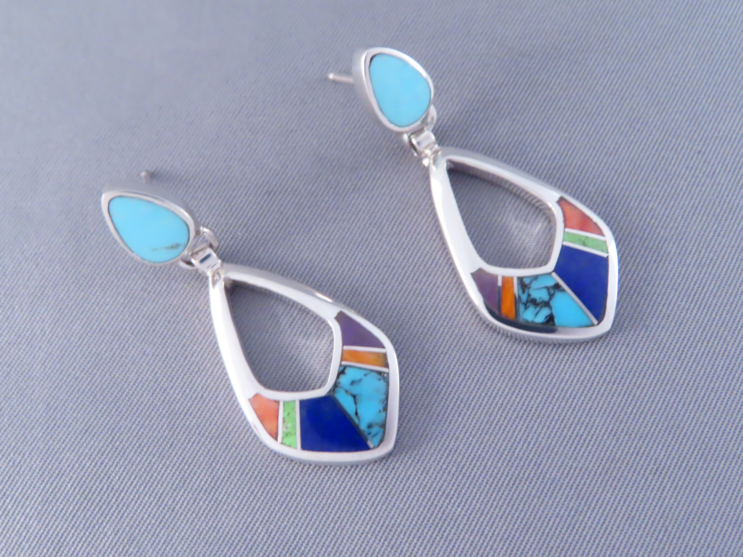 Inlaid Multi-Color Earrings