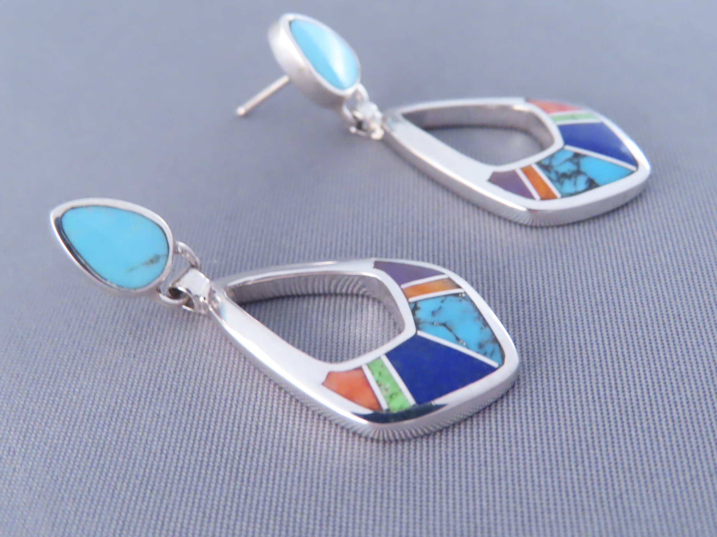 Inlaid Multi-Color Earrings