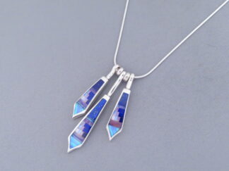 Detailed Multi-Stone Inlay Pendant Necklace