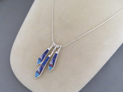 Detailed Multi-Stone Inlay Pendant Necklace