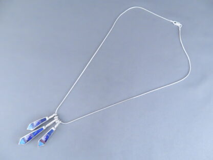Detailed Multi-Stone Inlay Pendant Necklace