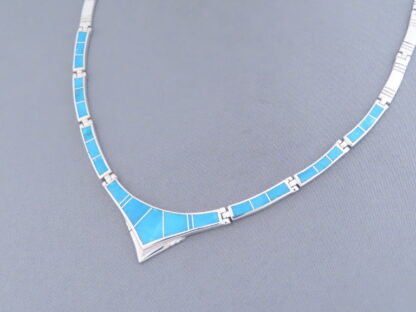 Sterling Silver & Turquoise Inlay Necklace