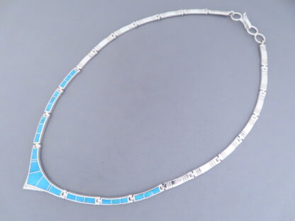 Sterling Silver & Turquoise Inlay Necklace