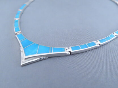 Sterling Silver & Turquoise Inlay Necklace
